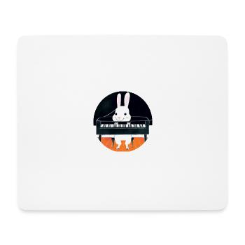 Hase am Klavier - Mousepad (Querformat) - Weiß - Vorne