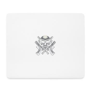 Ironclad Guardian: Crossed Pistols and Skull - Mouse Pad (horizontal) - white - Front