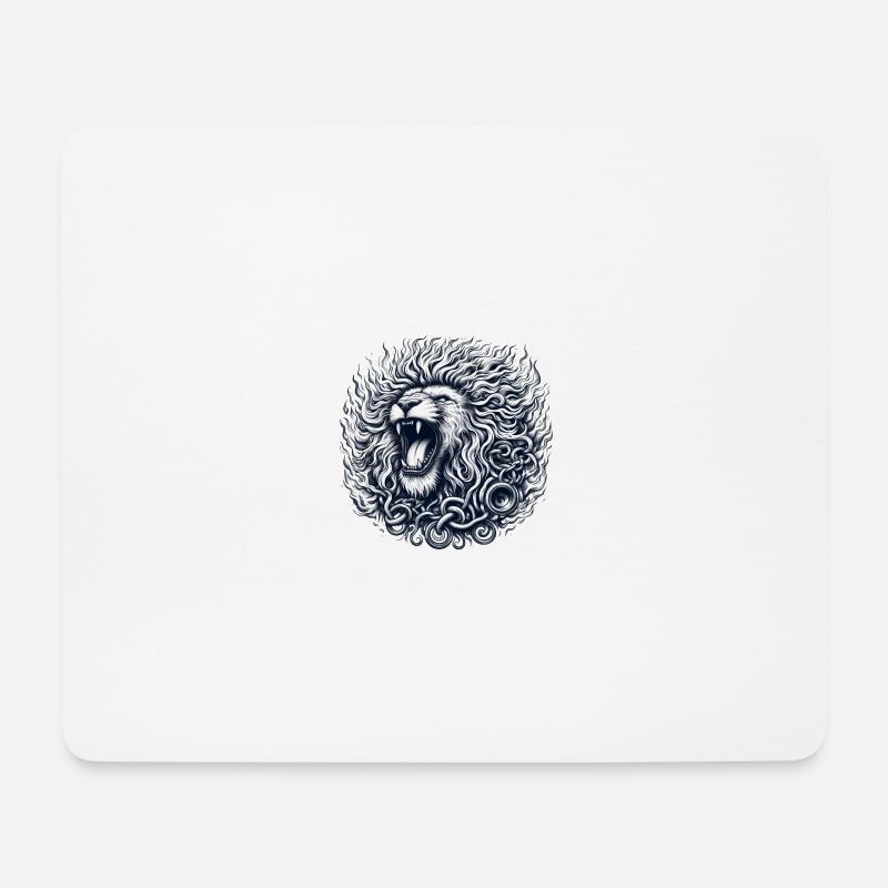 Leben wie ein Löwe - Mousepad (Querformat) - Weiß