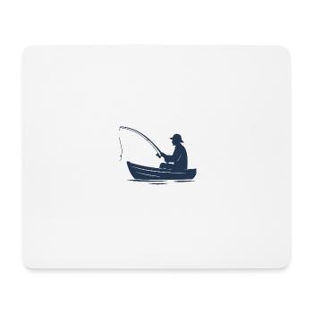 Angeln: Ruhe, Natur und das Spiel mit dem Fisch - Mousepad (Querformat) - Weiß - Vorne