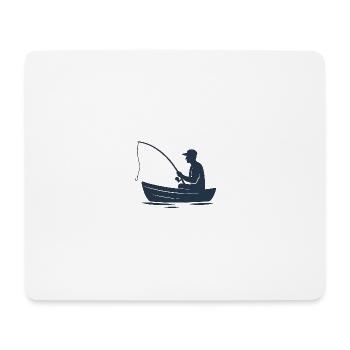 Angeln: Ruhe, Natur und das Spiel mit dem Fisch - Mousepad (Querformat) - Weiß - Vorne