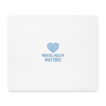 Mental Health Matters Heart Blue - Mousepad (Querformat) - Weiß - Vorne