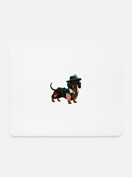 Dackel Bayrische Tracht - Mousepad (Querformat) - Weiß