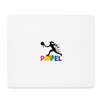 Padel Coeur Arc-en-ciel Sprint - Tapis de souris (format paysage) - blanc - Devant
