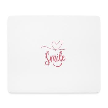 Sourire Cœur Font Rose - Tapis de souris (format paysage) - blanc - Devant