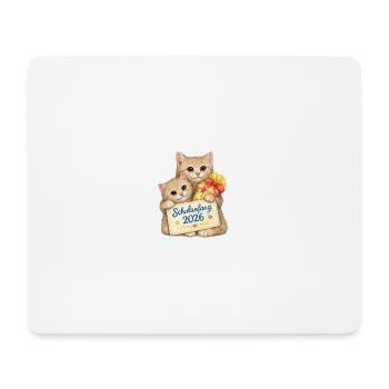 Schulbeginn Katzenfreude 2026 - Mousepad (Querformat) - Weiß - Vorne