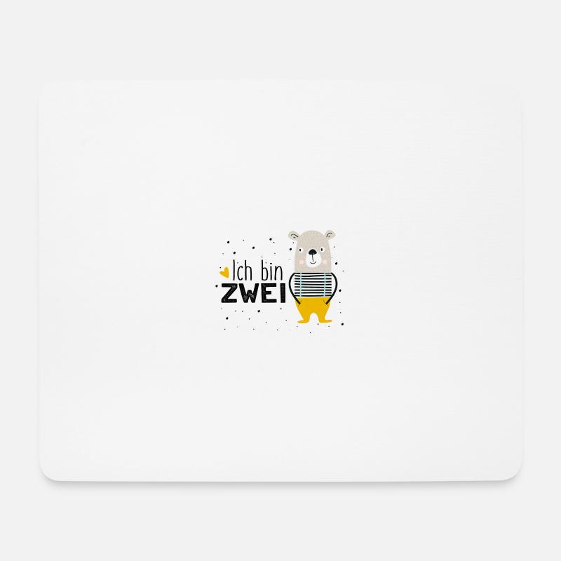 2. Geburtstag, zwei, zweiter, Bär, Birthday - Mousepad (Querformat) - Weiß