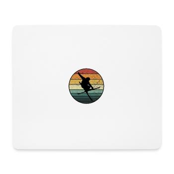 Ski Snow Freestyle Sports d'hiver Snowboard - Tapis de souris (format paysage) - blanc - Devant