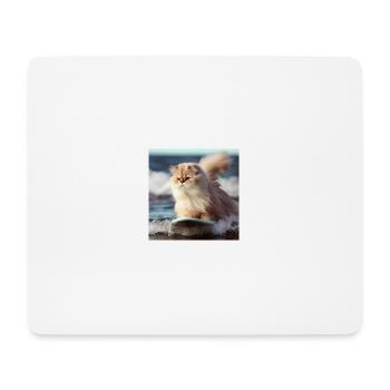 Persian cat Negan surfing - Mouse Pad (horizontal) - white - Front