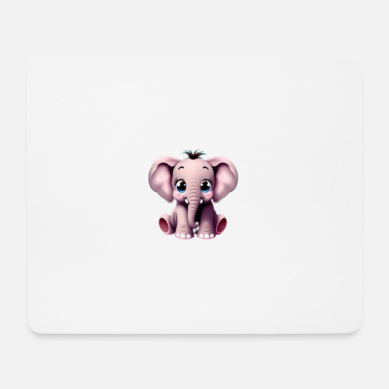 Baby-Elefant - Mousepad (Querformat) - Weiß