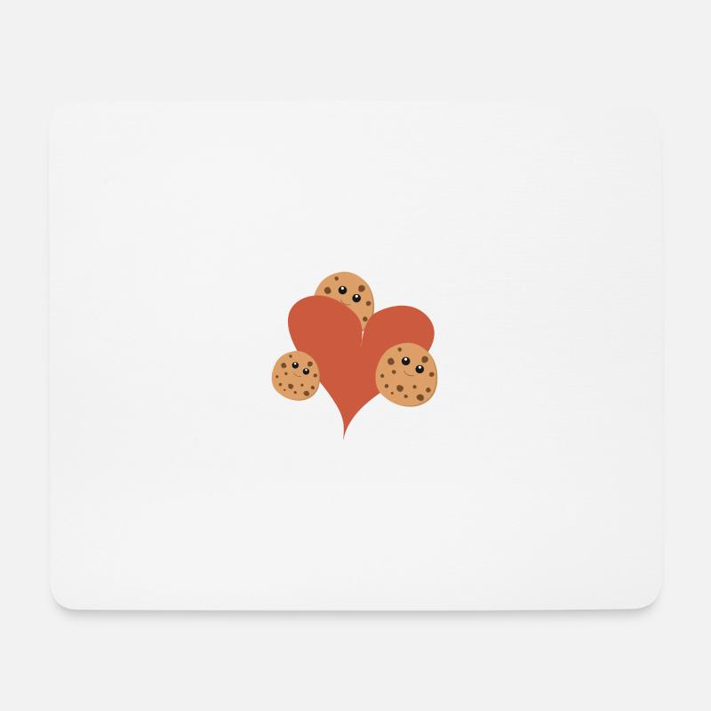 Herz mit Cookies - Mousepad (Querformat) - Weiß
