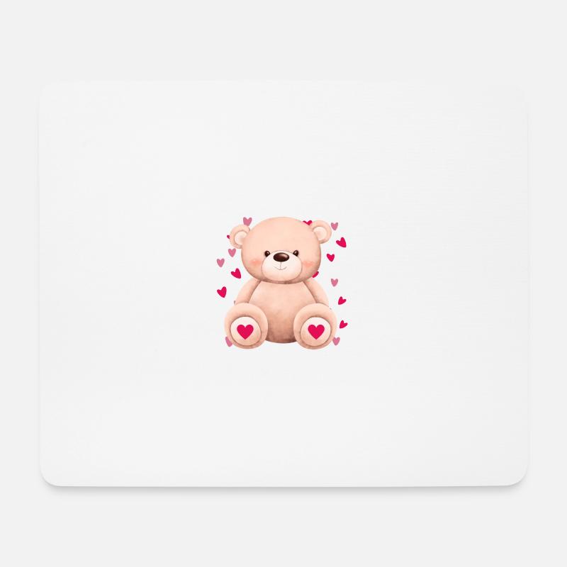 Herziger Kuschelbär - Mousepad (Querformat) - Weiß
