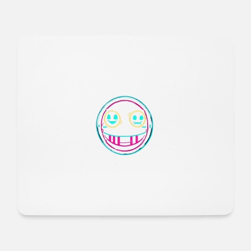 Neon smile - Mousepad (Querformat) - Weiß