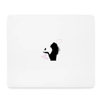 Papillon d’amour - Tapis de souris (format paysage) - blanc - Devant