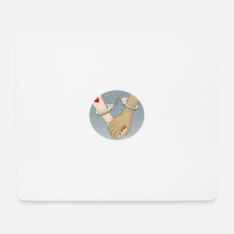 Handcuffs - Mousepad (Querformat) - Weiß