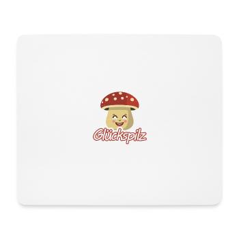 Glückspilz mit lächelndem Pilz - Mousepad (Querformat) - Weiß - Vorne
