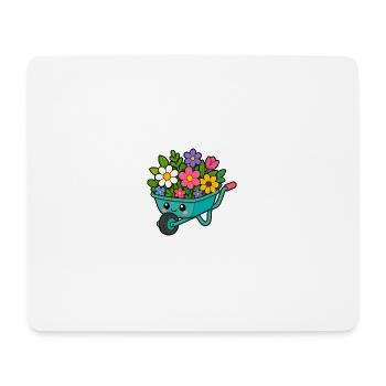 Frühlingswagen voller Blüten - Mousepad (Querformat) - Weiß - Vorne