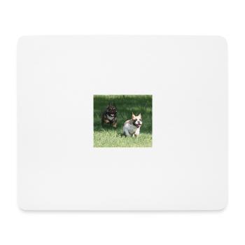 Angel et Wanda nos Français Bulldogs - Tapis de souris (format paysage) - blanc - Devant