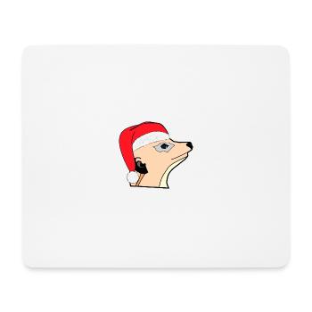 Suricate père noel - Tapis de souris (format paysage) - blanc - Devant