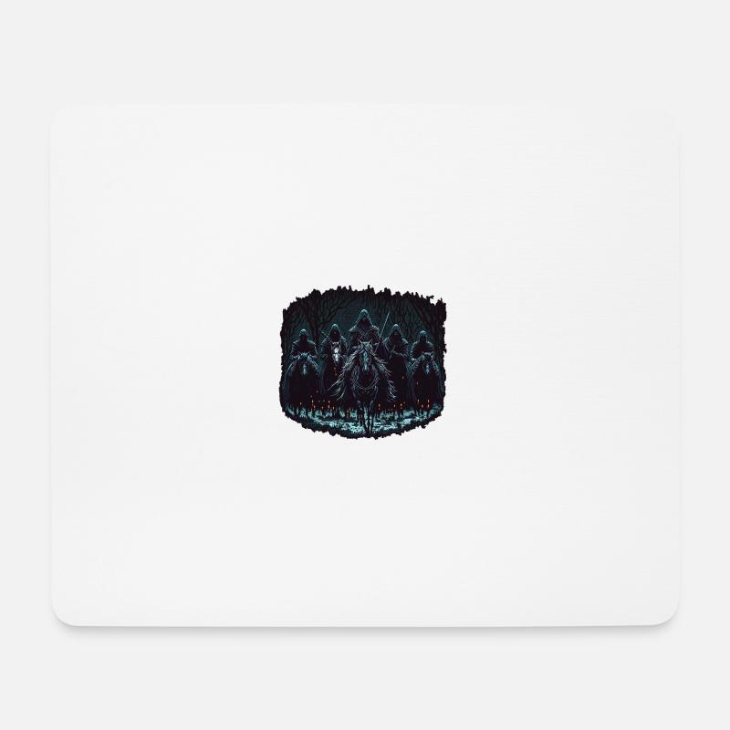 Dunkle Reiter Pixel Style - Mousepad (Querformat) - Weiß