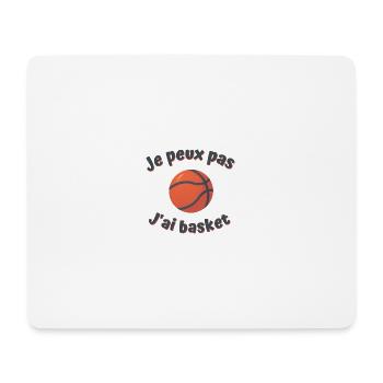 J'peux Pas J'ai Basket Cadeau Sport Humour - Tapis de souris (format paysage) - blanc - Devant