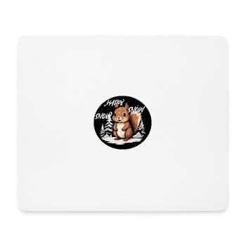 Happy Snow Squirrel - Mouse Pad (horizontal) - white - Front