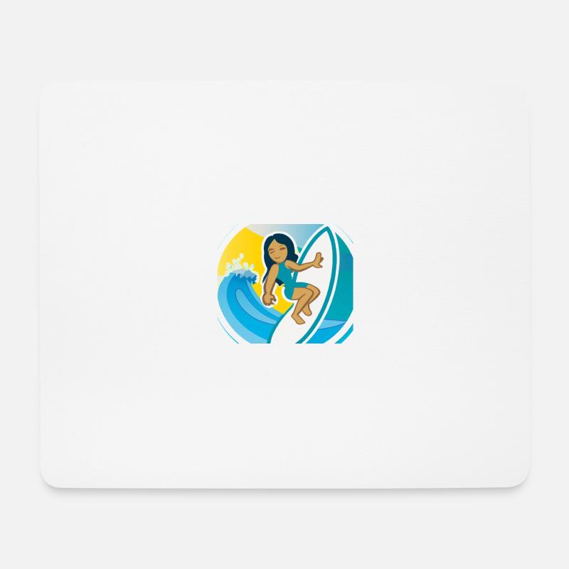 Fun Surf Aufkleber - Mousepad (Querformat) - Weiß