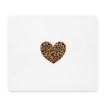 Herz Muster Leopard Geschenk - Mousepad (Querformat) - Weiß - Vorne