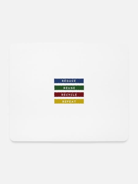 REDUCE REUSE RECYCLE Klimaschützer Umweltschutz - Mousepad (Querformat) - Weiß