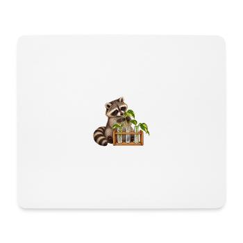 Waschbär vermehrt Pflanzen - Mousepad (Querformat) - Weiß - Vorne