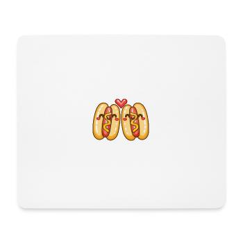 Hot-dog Couple Amour Coeur Drôle - Tapis de souris (format paysage) - blanc - Devant