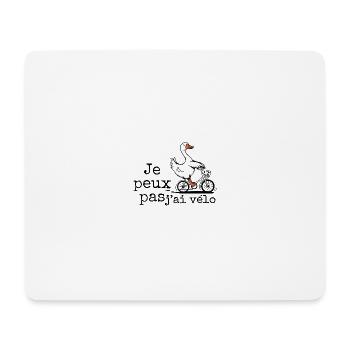 Canard en vélo, je peux pas j'ai vélo  - Tapis de souris (format paysage) - blanc - Devant