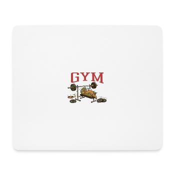 T-Rex Bankdrücken Gym Dinosaurier Humor - Mousepad (Querformat) - Weiß - Vorne