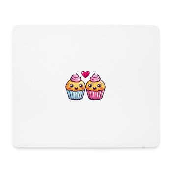 Cupcake Couple Love Heart Funny - Mouse Pad (horizontal) - white - Front