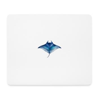 Watercolor Manta Ray - Mouse Pad (horizontal) - white - Front