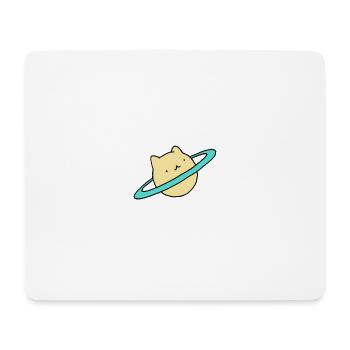 Cat In Space 'CATURN' T-Shirt Katze im Weltraum - Mousepad (Querformat) - Weiß - Vorne