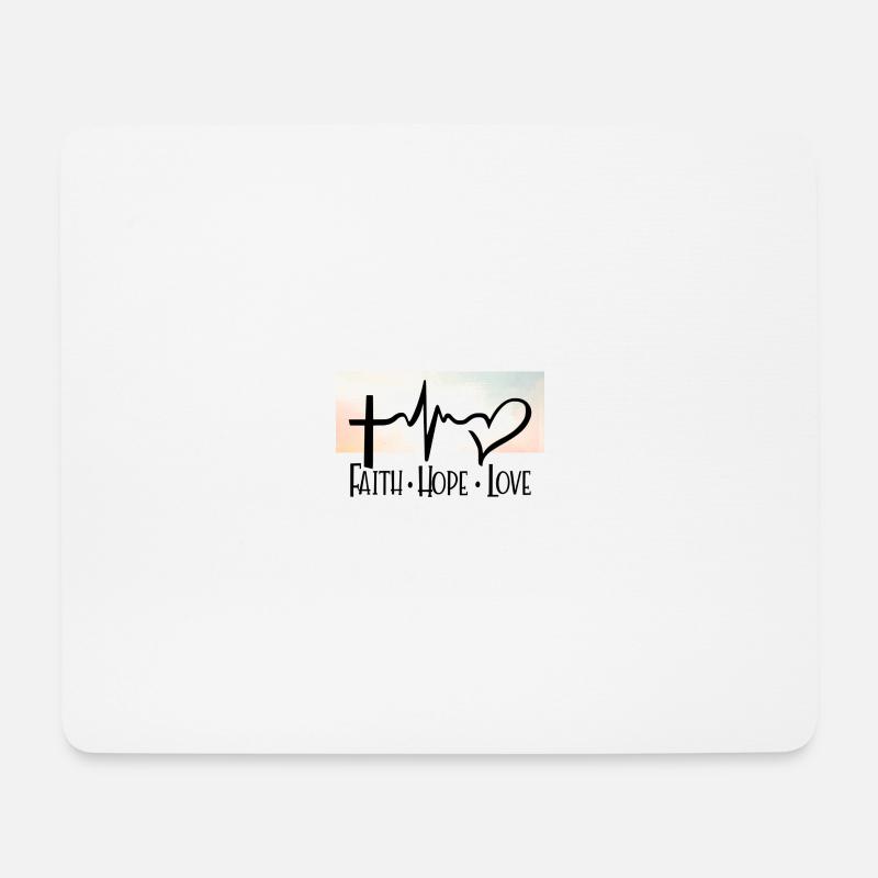 Glaube, Liebe, Hoffnung, Gott, Christ - Mousepad (Querformat) - Weiß