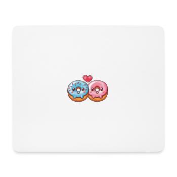 Donuts Paar Liebe Herz Valentinstag - Mousepad (Querformat) - Weiß - Vorne