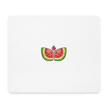 Pastèque Couple Amour Coeur Drôle - Tapis de souris (format paysage) - blanc - Devant
