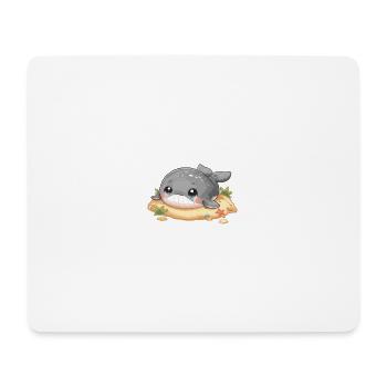 Baleine sur un banc de sable - Tapis de souris (format paysage) - blanc - Devant