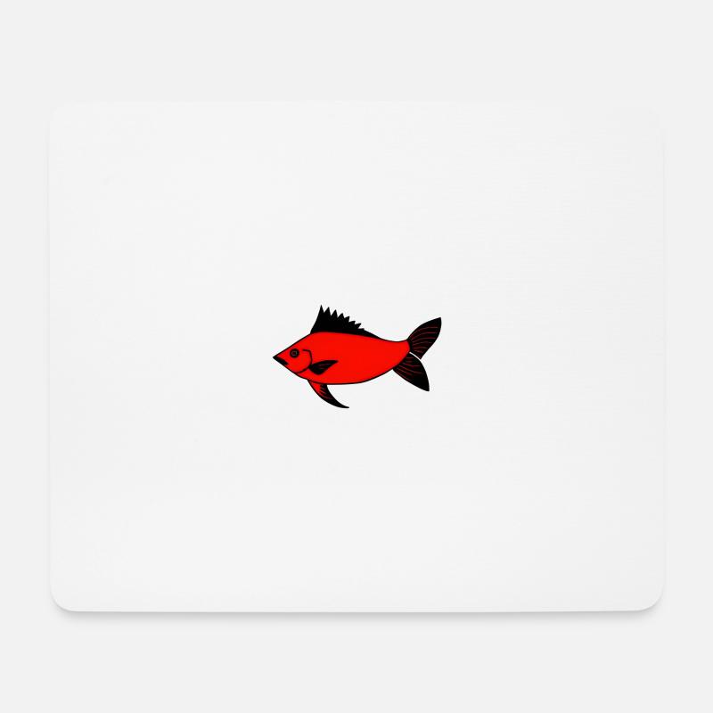 Expressionist Red Drummer Fish (Redfish) - Mouse Pad (horizontal) - white