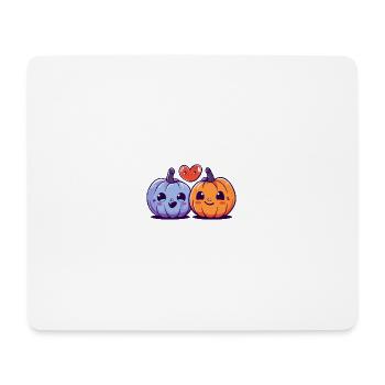 Pumpkin Couple Love Heart Valentine's Day - Mouse Pad (horizontal) - white - Front
