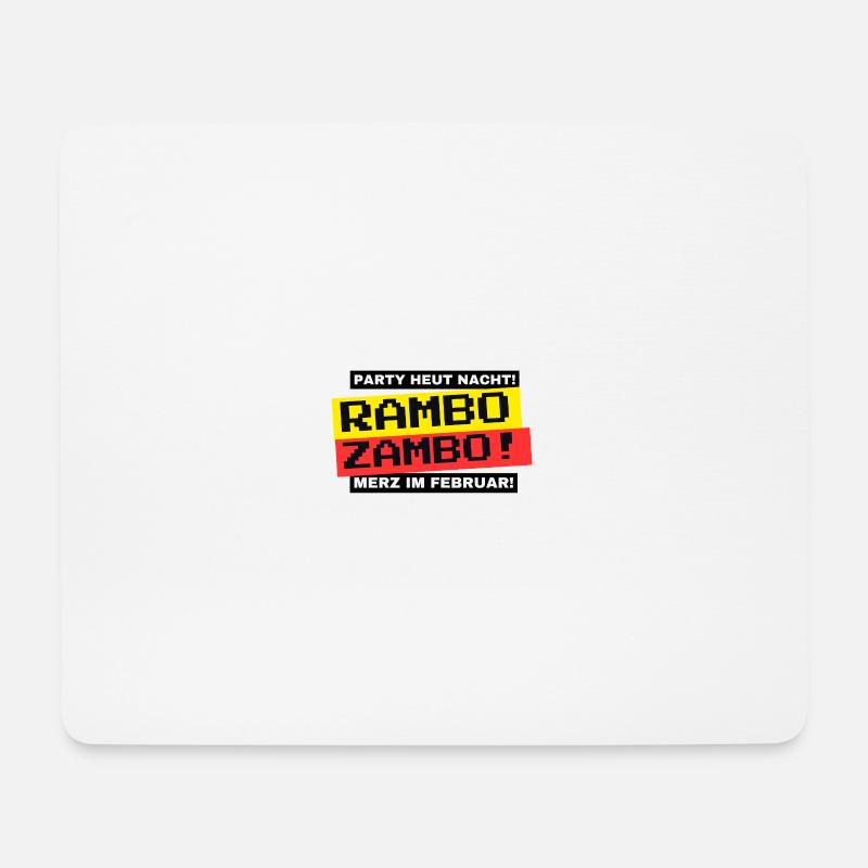 RAMBO ZAMBO! Party heute Nacht? (Bundestagswahl) - Mousepad (Querformat) - Weiß