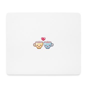 Kaffee Paar Liebe Herz Lustig - Mousepad (Querformat) - Weiß - Vorne