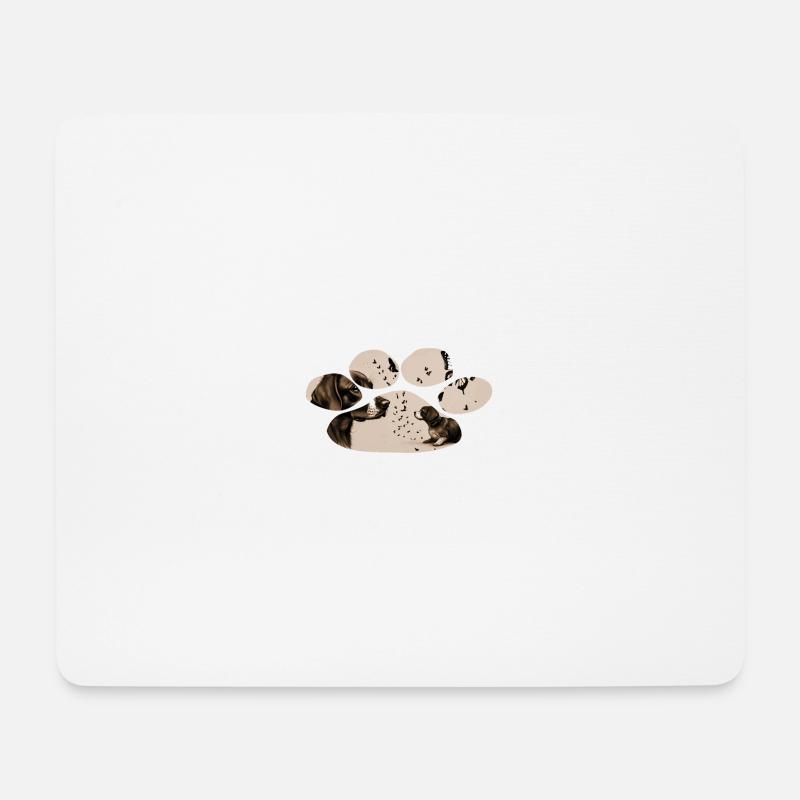 the dog and the butterfly - Mousepad (Querformat) - Weiß