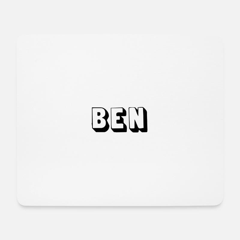 Name - Ben - Mousepad (Querformat) - Weiß