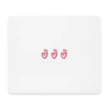 T-Shirt mit 3 Herzen - Mousepad (Querformat) - Weiß - Vorne