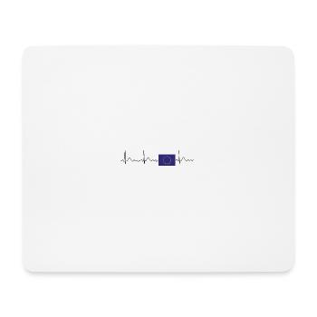 Herzschlag mit Europa Flagge - EKG - Mousepad (Querformat) - Weiß - Vorne