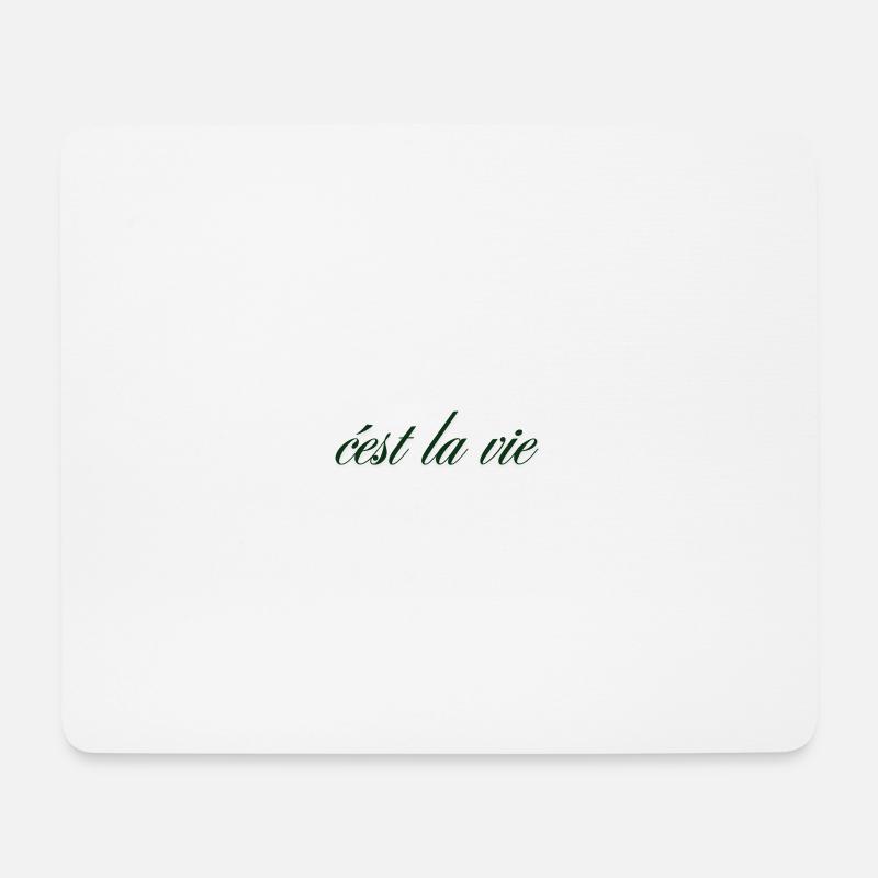 C’est la vie Spruch Shirt – Minimalistisch & Styli - Mousepad (Querformat) - Weiß