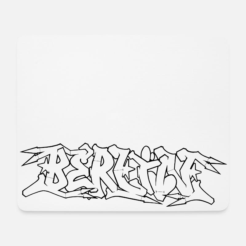 Berlin Graffiti Schriftzug - Semi Wildstyle - Mousepad (Querformat) - Weiß
